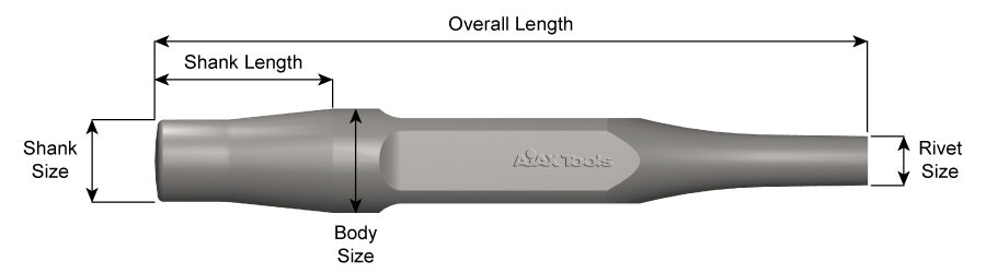 Ajax Tool Works, Model 279, 1/2" X 9-1/2" Jumbo Shank Back Out Punch